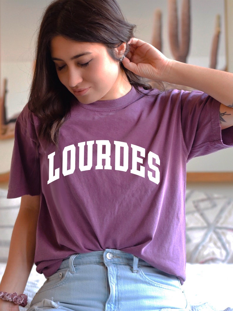 Lourdes T-Shirt Catholic T-Shirt Saint T-Shirt Catholic Gift Berry