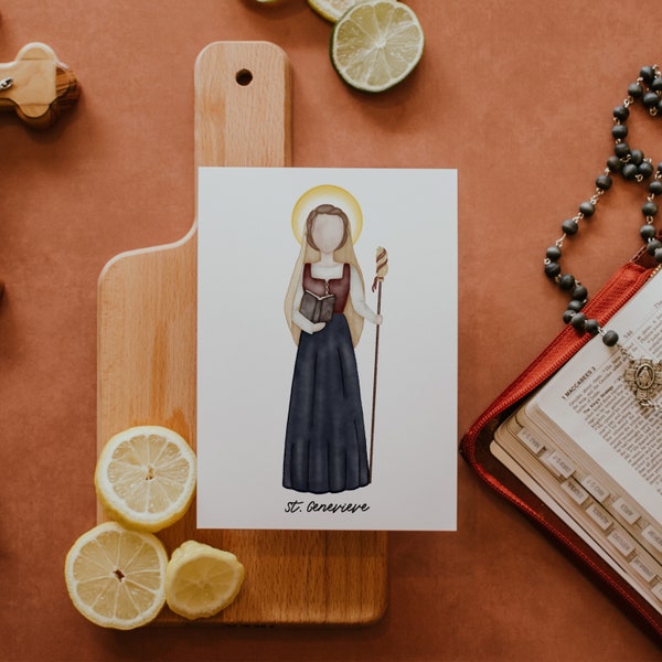 Saint Genevieve | Saint Print | Saint Card | Catholic Gift