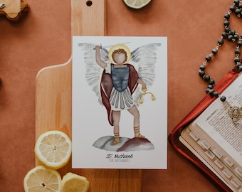 Saint Michael | Saint Michael the Archangel | Saint Print | Saint Card | Catholic Gift