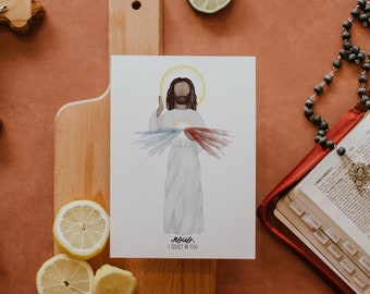 Divine Mercy | Jesus I Trust in You | Saint Print | Saint Card | Catholic Gift