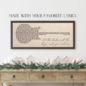 Lyrics Wall Art, Wedding Song Lyrics Sign, Custom Lyric Print, Custom Lyrics Sign, Lyrics Guitar, First Dance Lyric Gift, Lyrics on Wood