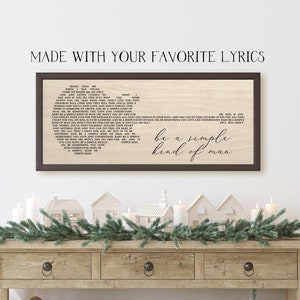 Song Lyrics Wall Art, Custom Lyrics Print, Simple Man Lyrics, Lyrics on Wood, Simple Man Guitar, Farmhouse Wall Decor, Farmhouse Wood Sign