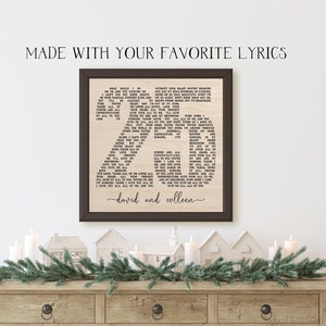 25th Anniversary Gift, Wedding Song Lyric Art, 25th Wedding Anniversary Gift, Custom Sign, Anniversary Gift for Parent, Gifts for Husband