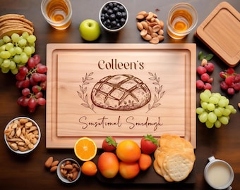 Tagliere personalizzato con incisione a tema lievito madre, tagliere per pane fresco e formaggi, panettiere, pasticceria, addio al nubilato, tagliere per il pane, decorazione per la cucina