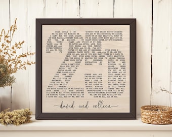 25th Anniversary Gift, Wedding Song Lyric Art, 25th Wedding Anniversary Gift, Custom Sign, Anniversary Gift for Parent, Gifts for Husband