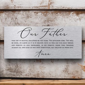 The Lords Prayer Wall Art, Our Father Metal Sign, Scripture Wall Decor, Christian Gifts, Catholic Gifts for Her, Catholic Art, Prayer Sign