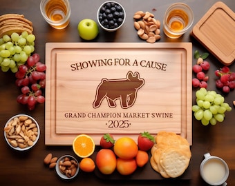 Grand Champion Swine Award Schneidebrett - Schweinezucht Geschenk, Custom Stock Show Award, Messeausstellergeschenk, County Fair Award