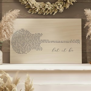 Lyric Wood Art, Guitar Lyrics, Let It Be Sign, Your Lyrics in a Guitar, Custom Lyric Wall Art, Song Lyrics Gift, Lyrics Print, Lyric Signs