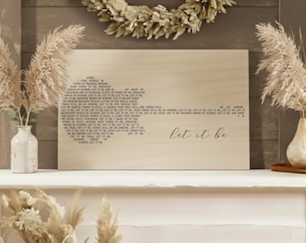Lyric Wood Art, Guitar Lyrics, Let It Be Sign, Your Lyrics in a Guitar, Custom Lyric Wall Art, Song Lyrics Gift, Lyrics Print, Lyric Signs