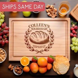 Tábua de corte personalizada com gravação de massa fermentada, tábua de queijo para pão fresco, padeiro de pão, panificação, chá de panela, tábua de pão, decoração de cozinha