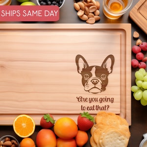 French Bulldog Gift, Personalized Wood Cutting Board, Frenchie Mom Gifts, Funny Dog Cutting Board, French Bulldog Decor, Charcuterie Board