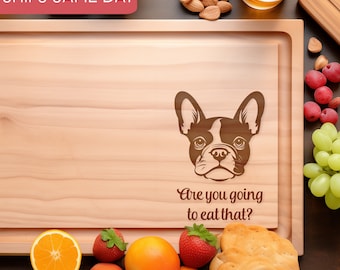 Franse bulldog cadeau, gepersonaliseerde houten snijplank, Frenchie moeder geschenken, grappige hond snijplank, Franse bulldog decor, charcuterie bord