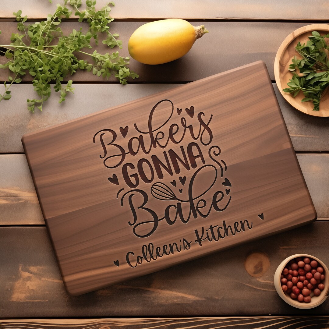 Personalized Baking Supplies Gift, Bakers Gonna Bake Cutting Board