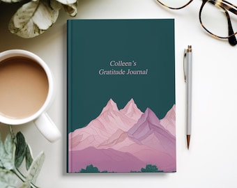 Personalized Gratitude Journal for Women with Name, Custom Hard Cover Notebook, Daily Affirmation Journal, Self Care Gift for Her