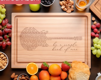 Wedding Song Lyrics Gift, Personalized Cutting Board, Custom Song Lyrics Wall Art, 5th Anniversary Gift, Wood Anniversary, Engagement Gift