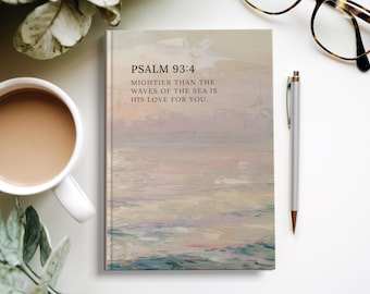 Diario de fe personalizado, cuaderno devocional diario personalizado, escritura y reflexión bíblica, regalo de estudio bíblico cristiano para mujeres y adolescentes.