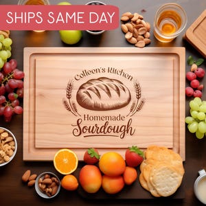 Tábua de corte personalizada com gravação de massa fermentada, tábua de queijo para pão fresco, padeiro de pão, panificação, chá de panela, tábua de pão, decoração de cozinha