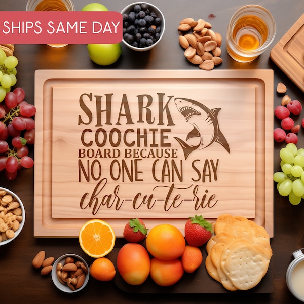 Shark Coochie Board, Funny Charcuterie Board, Maple Cutting Board, Custom Cheese Board, Wooden Cutting Board, Funny Kitchen Gifts