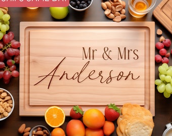 Tabla de cortar personalizada para bodas, tabla de embutidos de nogal, regalos únicos de Navidad, regalo de despedida de soltera, regalo de compromiso grabado