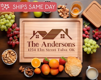 Housewarming Gifts, Personalized Cutting Board, Custom New Home Gift, First Home, Realtor Closing Gift, Home Sweet Home Decor, Closing Gift