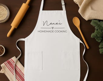 Personalized Nana Apron with Name, Custom Apron for Grandma, Gift for Grandma from Grandkids, Baking or Cooking Apron, Kitchen Gift