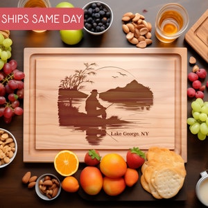 Custom Father&#39;s Day Gift, Fish Cutting Board, Personalized Fisherman Gift, Dad Gift, Fishing Father&#39;s Day Gift for Grandpa, Gift from Son