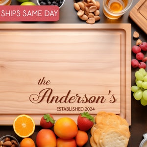 Personalized Cutting Board Wedding Gift, Maple Charcuterie Board, Unique Valentines Day Gift, Bridal Shower, Engraved Engagement Present