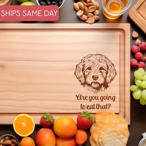 Goldendoodle Gift, Personalized Wood Cutting Board, Doodle Mom Gifts, Funny Dog Cutting Board, Irish Doodle Decor, Charcuterie Board