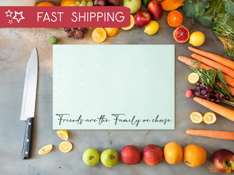 Friends are the Family We Choose Glass Cutting Board - Thumbnail 4