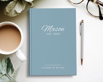 Lettere al mio diario figlio, quaderno personalizzato, regalo per neomamma, diario personalizzato per lui, diario con nome personalizzato, lettere per libri per bambini