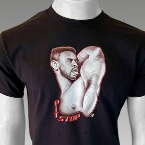Queer Muscle Daddy Graphic T-Shirt: Pit Stop Wearable Art Tee
