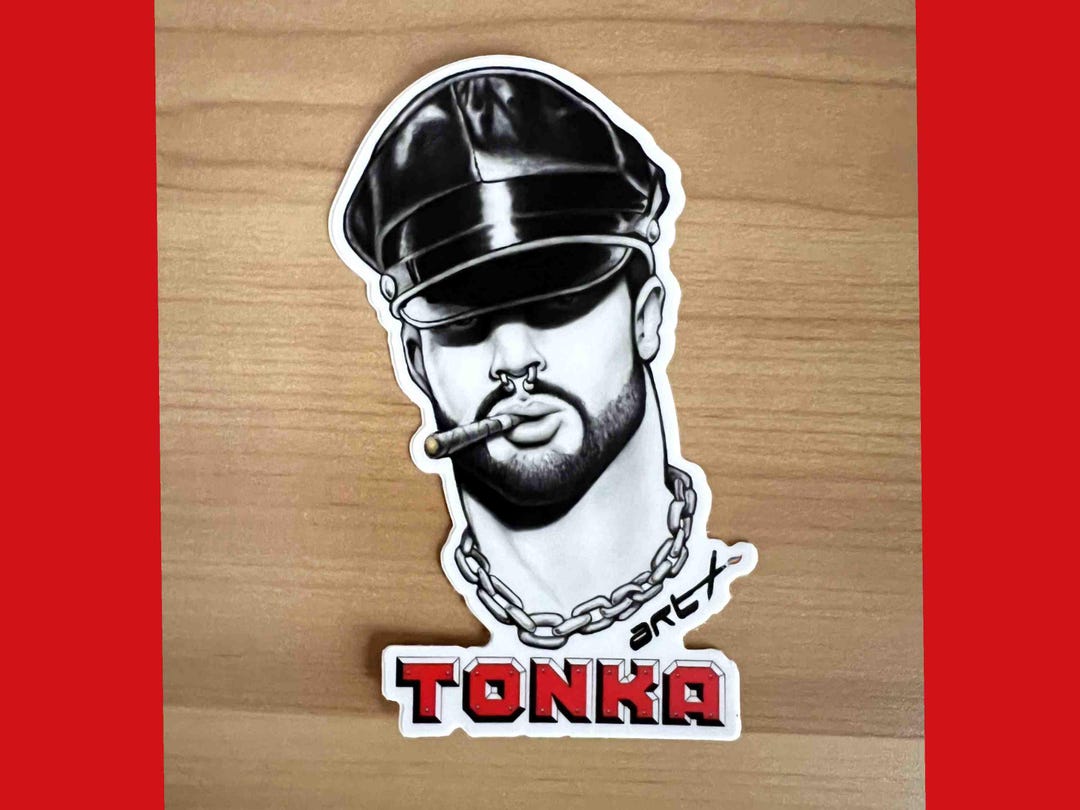 Toinks Sticker Leather Biker Vinyl Sticker: Original TONKA ART Queer Gay Decal / Sexy ...