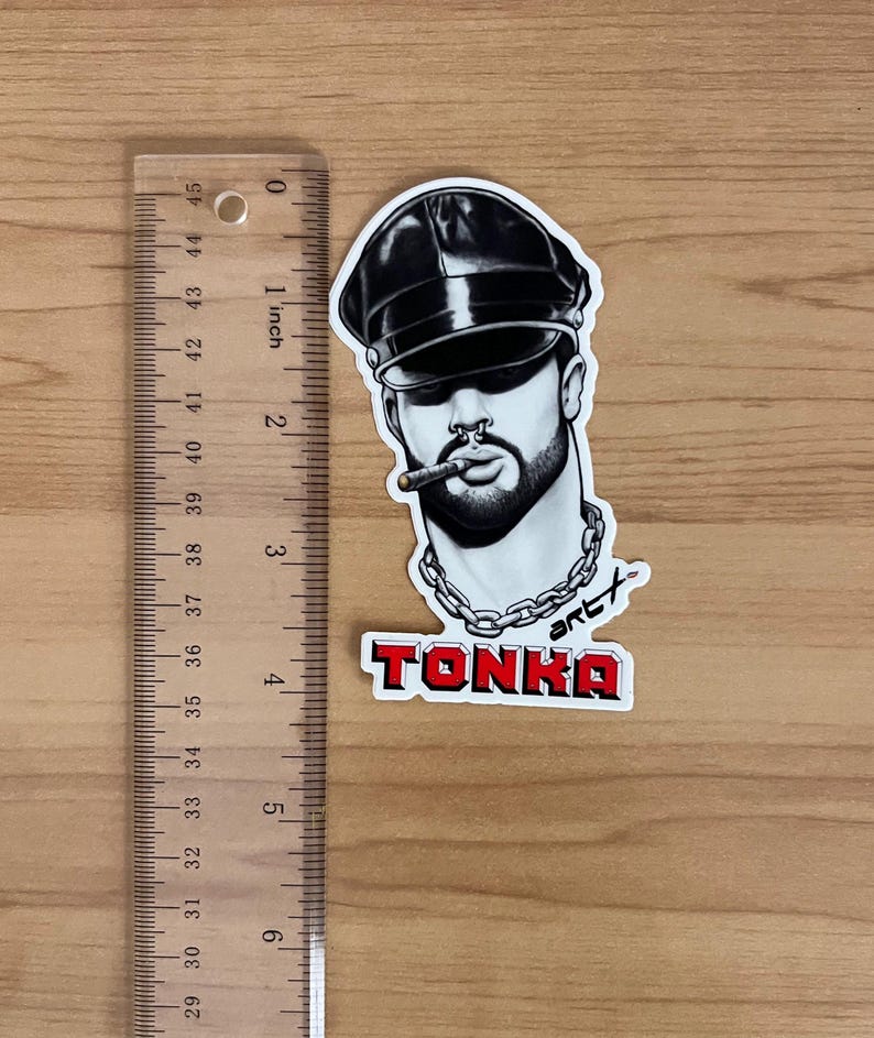 Toinks Sticker Leather Biker Vinyl Sticker: Original TONKA ART Queer Gay Decal / Sexy ...