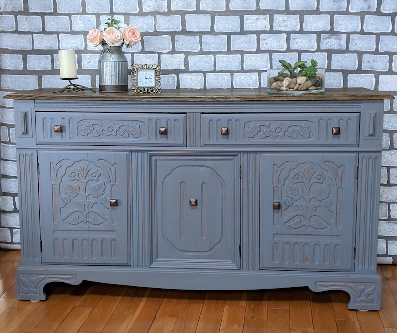 SOLD NOT AVAILABLE Shabby Chic Antique Farmhouse Blue Grey