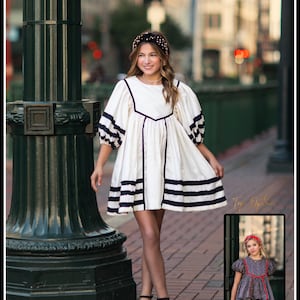 Juliet Tween Dress/Top/Sizes:10-16/Step by Step Photo,Video Tutorial/PDF Sewing Pattern/A0 File/Projector File