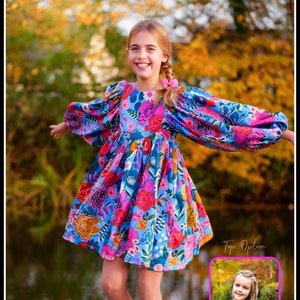 Juliet Dress/Top/Sizes:2T-9/10/Step by Step photo, video tutorial/PDF Sewing Pattern/A0 File/Projector File