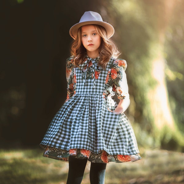 Kaitlynn Pinafore* Downloadable PDF Sewing Pattern/Includes Photo tutorial/Beginner Friendly/Sizes 2T-9/10