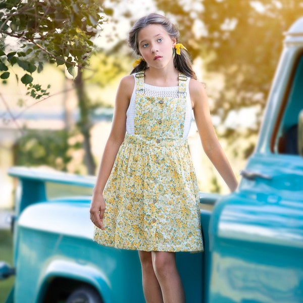 TWEEN Leah Overall Dress Sizes 10-16/step-by-step photo tutorial/beginner friendly/PDF/A0