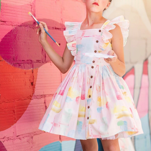 Baker PDF Sewing Pattern~Step-by-Step Photo Tutorial~Beginner Friendly~ Girls Sizes:2T-9/10