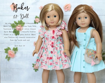 Baker 18" Doll PDF Sewing Pattern~Step-by-Step Photo Tutorial~Beginner Friendly~Size: 18" Doll