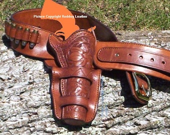 Reddog Leather FA Meanea Rig, Packing Iron Cowboy western action, SASS, CAS, Cheyenne Double loop.