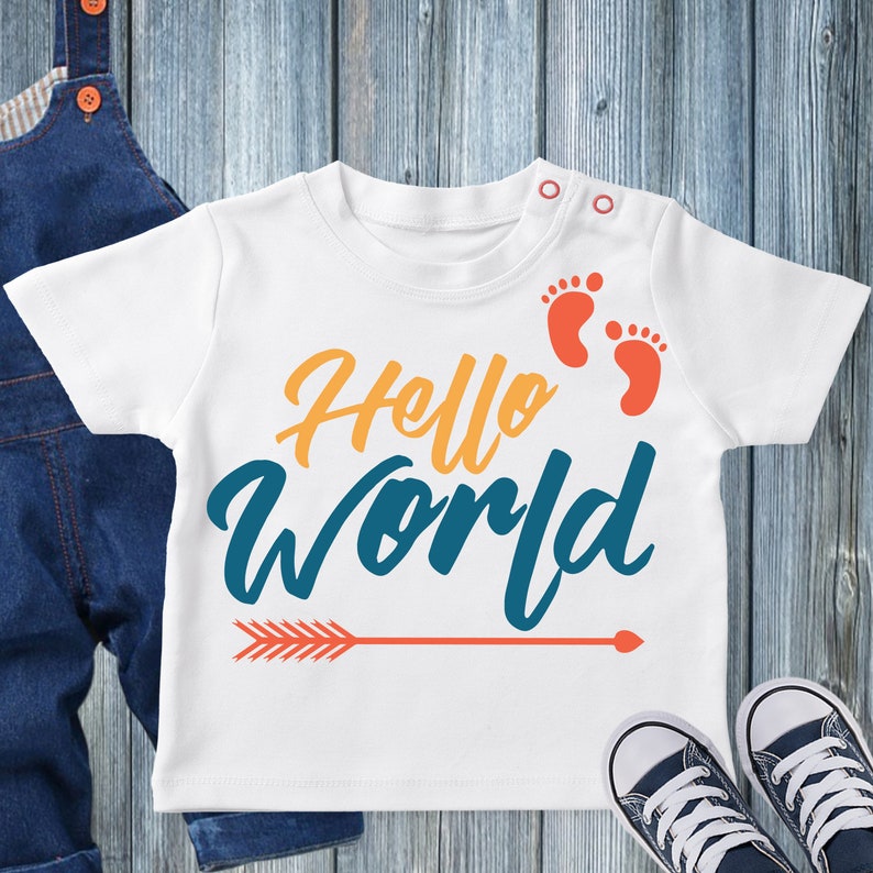 Download Hello World Newborn Baby T Shirt Svg Baby Svg Cut File Baby Shower Svg Cut File Cricut Silhouette Baby Gift Svg Birthday Svg Newborn Svg Kits How To Collage