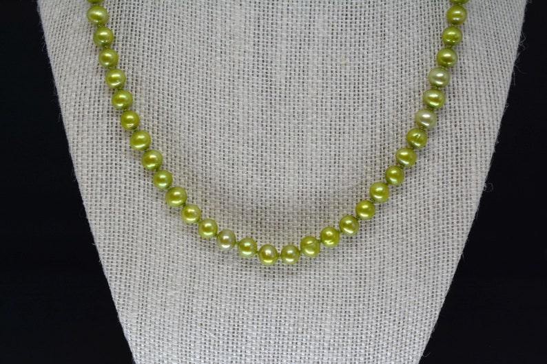 Freshwater Pearl Necklace by Jama Studio Pistachio Green Etsy