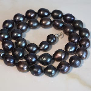 Peacock Pearl (dyed) Necklace, Mystic Peacock Black Pearl Necklace (18 inches), Tahitian (like) Pearl Necklace, Unique Gift for Her