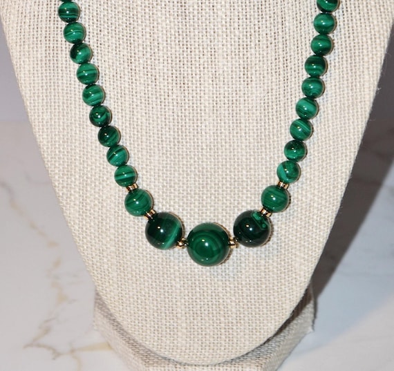 Genuine Malachite Necklace – AAA Quality, Gold Filled Details