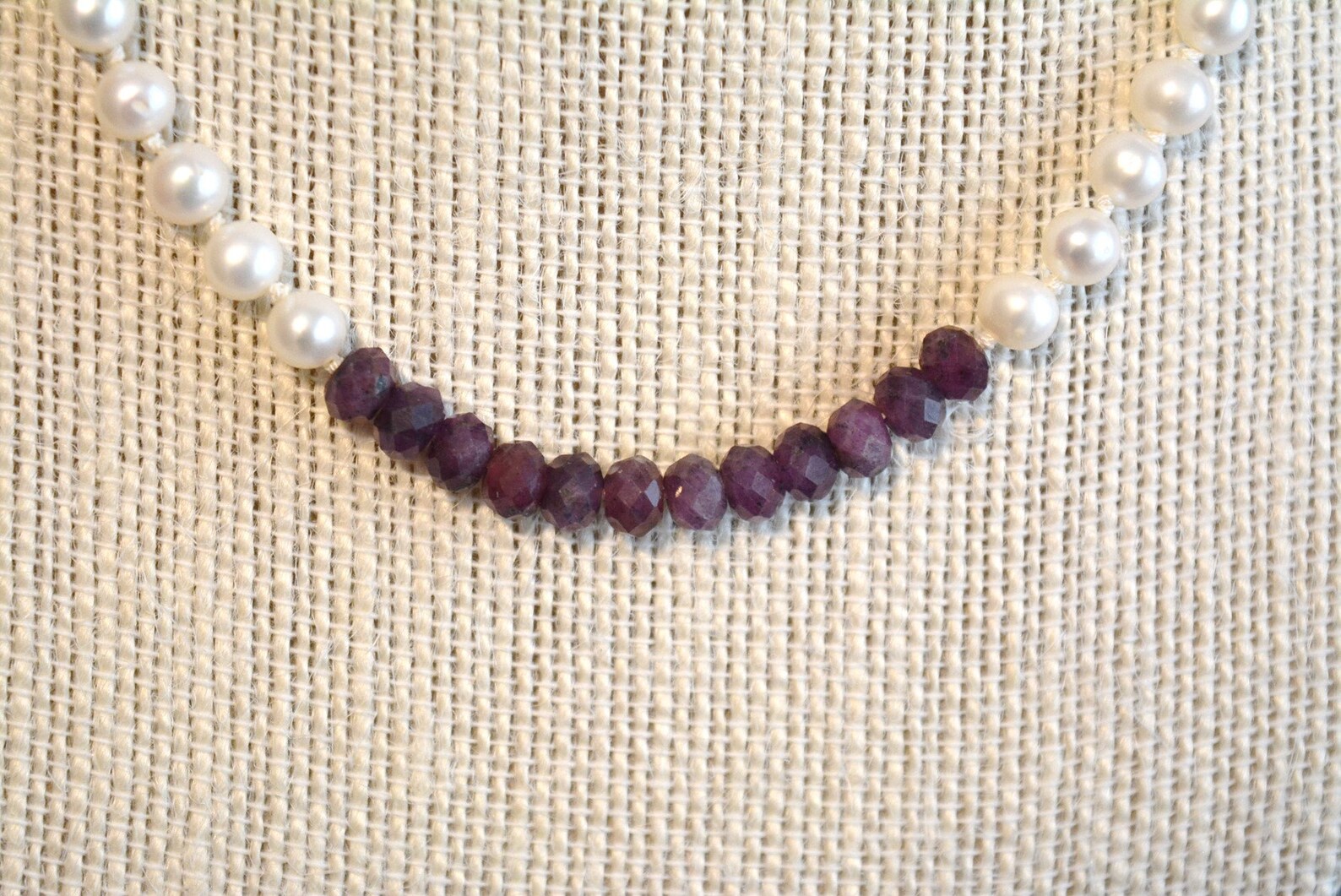 Pearl and Ruby Necklace Genuine Natural Ruby and Pearl Etsy