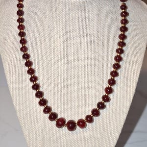 Mozambique Ruby Necklace: Genuine Red Gemstone & Gold Filled, 18 Inches, Elegant Ruby Anniversary Gift
