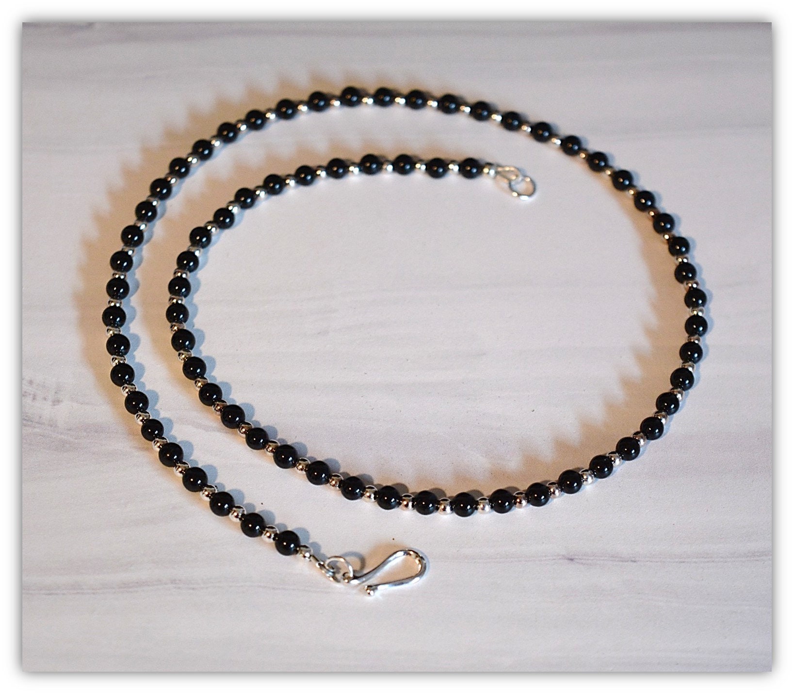 ブレスレット LESS IS MORE onyx mix necklace Lennox Onyx Necklace, Sterling Silver | Men's Necklaces