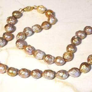 Natural Baroque Pearl Necklace by Jama Studio, Genuine Metallica Baroque Pearl Necklace, Unique Gift for Her, Holiday Gifts, Anniversary