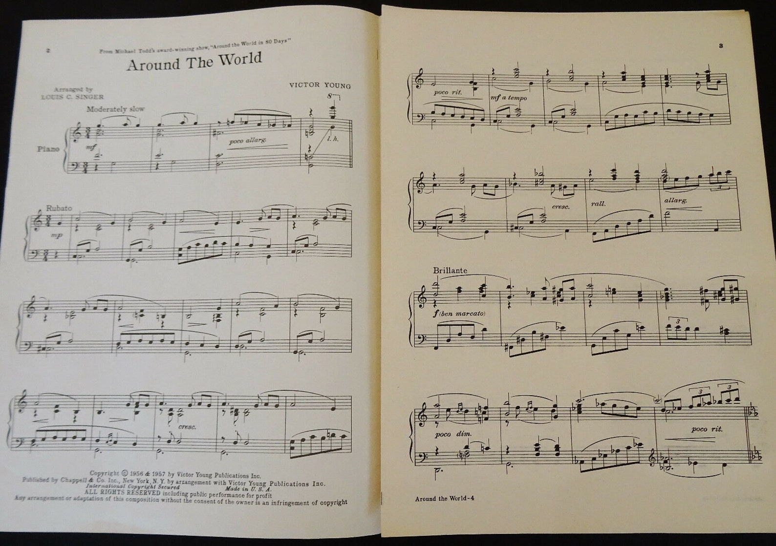 Around the World in 80 Days Vintage 1950s Sheet Music 1956 | Etsy